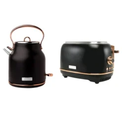 Haden Heritage 1.7 Liter Stainless Steel Electric Water Kettle Bundled With 2 Slice Wide Slot Stainless Steel Toaster, Black & Copper -Household Kettle Shop GUEST b0670971 d8e9 4dac b024 bfadb5ec4aa8
