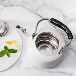 Martha Stewart Kingstree Large 2 Qt Heavy Gauge Stainless Steel Whistling Tea Kettle -Household Kettle Shop GUEST b0b3897f 7c34 4d86 b48e 9aca3eb4ad8d