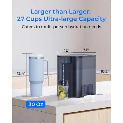Waterdrop Large 27-Cup Mega Electric Water Filter Dispenser, With 1 Filter, Blue 4 Waterdrop Large 27-Cup Mega Electric Water Filter Dispenser, With 1 Filter, Blue - Image 2