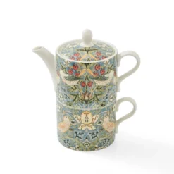 Spode Morris & Co. Strawberry Thief Tea Set For One - 10 Oz. Porcelain Teacup With Matching Teapot, Bird & Floral Pattern -Household Kettle Shop GUEST b3d9ceeb 53e0 457c ac01 d51153f117b8
