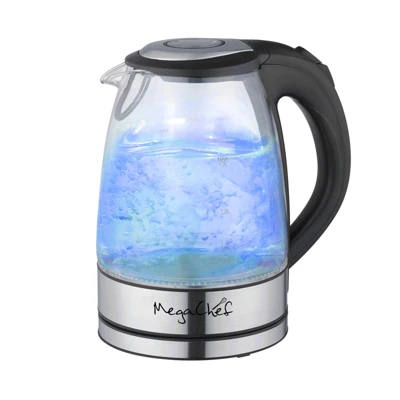 MegaChef 1.7Lt. Glass And Stainless Steel Electric Tea Kettle 3 MegaChef 1.7Lt. Glass And Stainless Steel Electric Tea Kettle