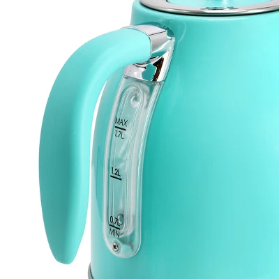 MegaChef 1.7 Liter Electric Tea Kettle & 2 Slice Toaster Combo In Turquoise: Small Water Boiler, Cordless, BPA-Free 5 MegaChef 1.7 Liter Electric Tea Kettle & 2 Slice Toaster Combo In Turquoise: Small Water Boiler, Cordless, BPA-Free - Image 3