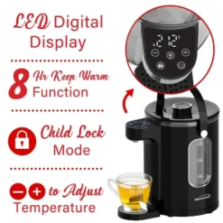 Brentwood 1,100-Watt 3-L Digital Glass Instant Hot Water Dispenser With Tea Infuser, KT-2230BK In Black -Household Kettle Shop GUEST b5c897ba 8073 427d 936e fa6773107de3