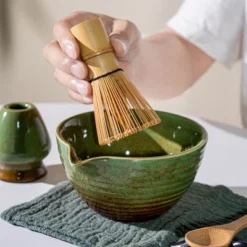 7 Pcs Matcha Whisk Set With Ceramic Bowl & Holder, Bamboo Whisk, Scoop & Rest, Stainless Steel Sifter, Tea Towel -Household Kettle Shop GUEST b6446644 1e90 4702 9e77 7f1643509dae