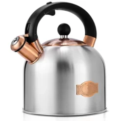 Itopfox Whistling Tea Kettle With Ergonomic Handle - Premium Stainless Steel Stovetop Teapot, Vintage Design With Composite Base, Compatible Silver -Household Kettle Shop GUEST b64cc4af ad2f 48ba a886 6ecd930f65ea