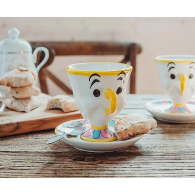 Ukonic Disney Beauty And The Beast Mrs. Potts Teapot Set With 2 Chip Cups And Saucers 5 Ukonic Disney Beauty And The Beast Mrs. Potts Teapot Set With 2 Chip Cups And Saucers - Image 3