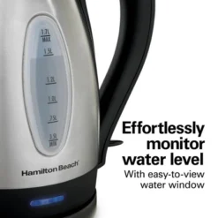 Hamilton Beach 1.7L StainSteel Kettle 40880: 1500W Electric Tea Kettle, Silver, Plastic Handle & Lid, 1 Year Warranty -Household Kettle Shop GUEST badbaa7a 416f 4663 993e 231741892618