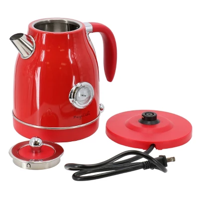 MegaChef 1.7 Liter Electric Tea Kettle & 2 Slice Toaster Combo In Red: Stainless Steel, Cordless, BPA-Free, 1500W 3 MegaChef 1.7 Liter Electric Tea Kettle & 2 Slice Toaster Combo In Red: Stainless Steel, Cordless, BPA-Free, 1500W
