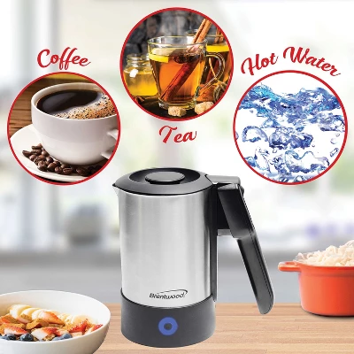 Brentwood KT-1506S 1000-Watt 20-Oz. Dual-Voltage Stainless Steel Electric Travel Kettle, Automatic Shutoff In Silver 11 Brentwood KT-1506S 1000-Watt 20-Oz. Dual-Voltage Stainless Steel Electric Travel Kettle, Automatic Shutoff In Silver - Image 9