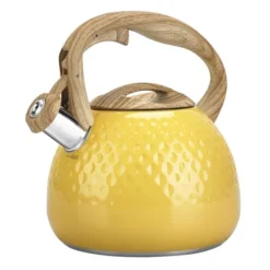 Itopfox Stovetop Teapot With Loud Whistle, Food Grade Stainless Steel And Smooth Wood Handle, Elegant Yellow Design For Tea, Coffee, Hiking, Picnic -Household Kettle Shop GUEST c026ba33 4a98 4b3a 93a0 520d306d36ba