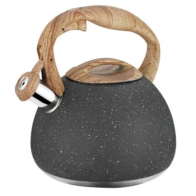 Itopfox Tea Kettle, 2.7 Quart With Wood Pattern Handle Loud Whistle Food Grade Stainless Steel Anti-Hot Handle Anti-Rust Finish Suitable For All Heat 9 Itopfox Tea Kettle, 2.7 Quart With Wood Pattern Handle Loud Whistle Food Grade Stainless Steel Anti-Hot Handle Anti-Rust Finish Suitable For All Heat - Image 7