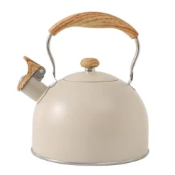 Itopfox Stovetop Tea Kettle With Whistling Feature, 2.5 Quart Capacity, Food-Grade Stainless Steel Construction, Wooden Handle, Creamy White Finish -Household Kettle Shop GUEST c489a415 a8de 4622 b2db 94e15f27f4d3