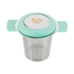 Pinky Up Erin Universal Tea Strainer With Lid - Stainless Steel Tea Infuser Basket For Loose Leaf - Single Metal Steeper Turquoise Set Of 1 -Household Kettle Shop GUEST c5608c1c 0897 4eb1 8e98 0c8855513bb0