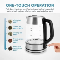 Aroma 1.7L Glass Electric Kettle: Stainless Steel Lid, Automatic Shut-Off, Ergonomic Handle, 1500W, Clear 19 Aroma 1.7L Glass Electric Kettle: Stainless Steel Lid, Automatic Shut-Off, Ergonomic Handle, 1500W, Clear -Household Kettle Shop GUEST c8ef0862 ef7c 4079 a33a d743c297b458