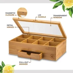 Bamboo Tea Bag Organizer - Tea Organizer: Wooden Tea Box With 8 Compartments, Acrylic Window, And Magnetic Lid, Keeps Tea Bags Fresh - Great Gift Idea 10 Bamboo Tea Bag Organizer - Tea Organizer: Wooden Tea Box With 8 Compartments, Acrylic Window, And Magnetic Lid, Keeps Tea Bags Fresh - Great Gift Idea -Household Kettle Shop GUEST cce4ac37 a689 40b1 9eb0 f76488e085fc