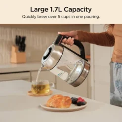 Cuckoo 1.7L Glass Electric Tea Kettle With Infuser Silver: 1500W, Stainless Steel Lid, Hand Wash, 1 Year Warranty -Household Kettle Shop GUEST cd7ce71b 5577 42f1 94e0 6c7c6e7240f4