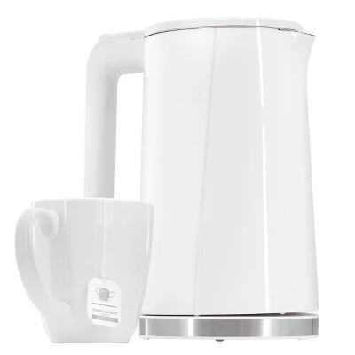 MegaChef 1.7L Double Wall Stainless Steel Electric Tea Kettle White: 90-Day Warranty, 1000W, Hand Wash, Plastic Handle 8 MegaChef 1.7L Double Wall Stainless Steel Electric Tea Kettle White: 90-Day Warranty, 1000W, Hand Wash, Plastic Handle - Image 6
