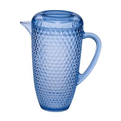 Gulches 2.5 Quarts Water Pitcher With Lid - Diamond Cut Unbreakable Plastic, BPA Free, Drink/Juice Pitcher With Spout,Blue 7 Gulches 2.5 Quarts Water Pitcher With Lid - Diamond Cut Unbreakable Plastic, BPA Free, Drink/Juice Pitcher With Spout,Blue - Image 5