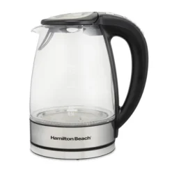Hamilton Beach 1.7L Glass Variable Temp Kettle 40941R: Electric Tea Maker, 1500W, Hand Wash, Silver, Plastic Handle & Lid -Household Kettle Shop GUEST d070a000 01cd 43c9 9c55 b70766596e2f