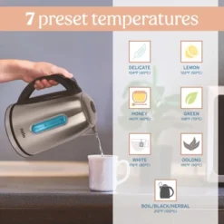 NELO Electric Kettle With 7 Temperature Presets, Digital Temperature Display, LED Indicator Lights, Stainless Steel, BPA-Free, 1.7 Liters 15 NELO Electric Kettle With 7 Temperature Presets, Digital Temperature Display, LED Indicator Lights, Stainless Steel, BPA-Free, 1.7 Liters -Household Kettle Shop GUEST d2ad6986 f515 4e05 817c c201987be876