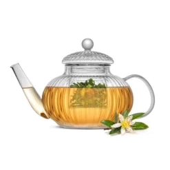 JoyJolt Fluted Glass Teapot With Tea Infuser - 33.8 Oz -Household Kettle Shop GUEST d37fa61f 9473 4668 b330 9facc72fcaf7