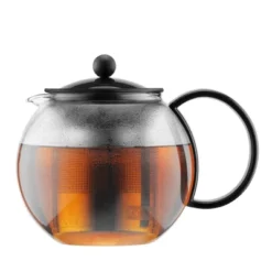 Bodum 34oz Assam Tea Press With Stainless Steel Filter: Glass Teapot & Infuser, Dishwasher-Safe, Black Handle -Household Kettle Shop GUEST d45d8244 f9ea 45ef 83ef 6ea9c08a2f46