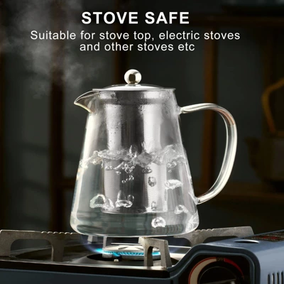 Itopfox Glass Teapot Stovetop Safe, Borosilicate Clear Tea Kettle With Removable Stainless Steel Infuser, Ideal For Loose Leaf And Blooming Tea 3 Itopfox Glass Teapot Stovetop Safe, Borosilicate Clear Tea Kettle With Removable Stainless Steel Infuser, Ideal For Loose Leaf And Blooming Tea