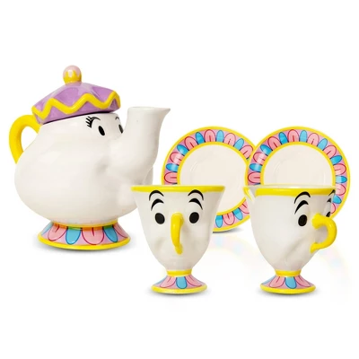 Ukonic Disney Beauty And The Beast Mrs. Potts Teapot Set With 2 Chip Cups And Saucers 11 Ukonic Disney Beauty And The Beast Mrs. Potts Teapot Set With 2 Chip Cups And Saucers - Image 9