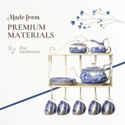 Spode Blue Italian Teapot With Infuser - 40 Oz Countryside-Inspired Ceramic Teaware For Afternoon Tea, Earthenware Brunch Tableware 12 Spode Blue Italian Teapot With Infuser - 40 Oz Countryside-Inspired Ceramic Teaware For Afternoon Tea, Earthenware Brunch Tableware -Household Kettle Shop GUEST d66be321 7f60 4b11 a84c 7e5c5af8481c