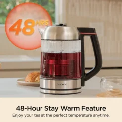 Cuckoo 1.7L Glass Electric Tea Kettle With Infuser Silver: 1500W, Stainless Steel Lid, Hand Wash, 1 Year Warranty -Household Kettle Shop GUEST d8a9cfad c53e 4de4 a85f efed9ca743f2