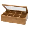 Bamboo 8-Compartment Tea Box With Acrylic And Bamboo Lid - Lipper International -Household Kettle Shop GUEST dc265dd5 797b 4f7d 9a09 7f3d2a9d9500
