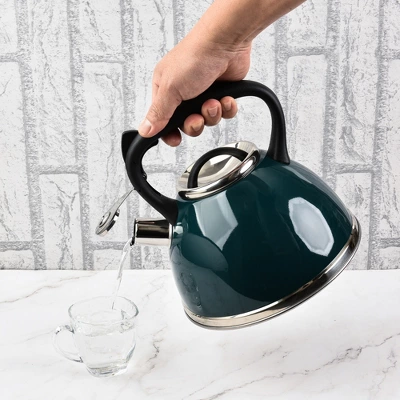 SharpChef Whistling Stovetop Tea Kettle,Food Grade Stainless Steel, Cool Touch Ergonomic Handle, Fast Boil, For Gas, Electric, And Glass Ranges - 3L 3 SharpChef Whistling Stovetop Tea Kettle,Food Grade Stainless Steel, Cool Touch Ergonomic Handle, Fast Boil, For Gas, Electric, And Glass Ranges - 3L