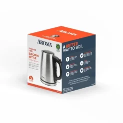 Aroma 1L Electric Water Kettle - Stainless Steel: Tea Kettle, Water Heater, Overheat Protection, 360° Rotating Base -Household Kettle Shop GUEST e145c6a6 9e95 4bd6 863f acbf08263a29