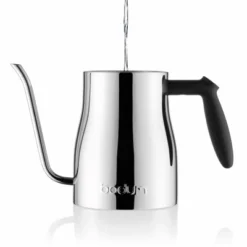 Bodum Bistro 34oz Stovetop Gooseneck Kettle - Stainless Steel: Best Tea & Pour Over Kettle, Ergonomic Handle, Hand Wash
