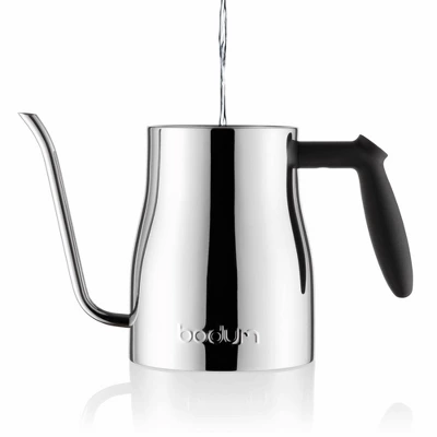 Bodum Bistro 34oz Stovetop Gooseneck Kettle - Stainless Steel: Best Tea & Pour Over Kettle, Ergonomic Handle, Hand Wash 3 Bodum Bistro 34oz Stovetop Gooseneck Kettle - Stainless Steel: Best Tea & Pour Over Kettle, Ergonomic Handle, Hand Wash