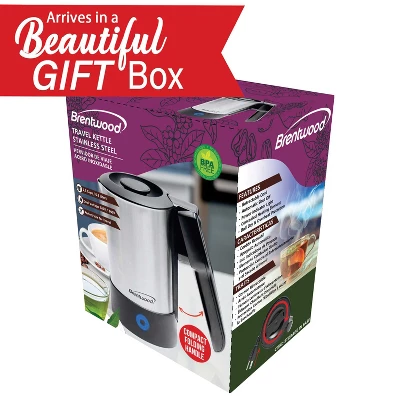 Brentwood KT-1506S 1000-Watt 20-Oz. Dual-Voltage Stainless Steel Electric Travel Kettle, Automatic Shutoff In Silver 4 Brentwood KT-1506S 1000-Watt 20-Oz. Dual-Voltage Stainless Steel Electric Travel Kettle, Automatic Shutoff In Silver - Image 2