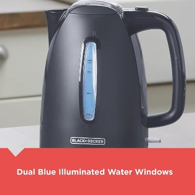 Black & Decker BLACK+DECKER 1.7L Cordless Electric Kettle, KE1555GY, Water Window, Rapid Boil, Auto Shutoff, Grey 6 Black & Decker BLACK+DECKER 1.7L Cordless Electric Kettle, KE1555GY, Water Window, Rapid Boil, Auto Shutoff, Grey - Image 4