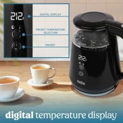 NELO Electric Kettle With 5 Temperature Control Presets, Large Digital Temperature Display, Multi-Colored LED Indicator Lights, BPA-Free, 1 Liter -Household Kettle Shop GUEST eeaf9190 852e 4b62 bb85 8ee2caa0fe62