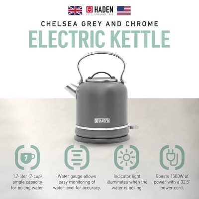 Haden Chelsea 1.7 Liter Electric Water Kettle W/ 360-Degree Base 3 Haden Chelsea 1.7 Liter Electric Water Kettle W/ 360-Degree Base