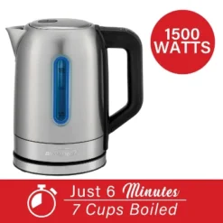 Brentwood 1,500-Watt 1.79-Qt. Cordless Digital Stainless Steel Kettle With 5 Temperature Presets And Swivel Base In Black -Household Kettle Shop GUEST f125d8f9 9091 4326 849a be976b8ba217