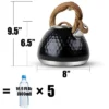 Itopfox Tea Kettle With Wood Handle, Loud Whistling Stainless Steel Teapot For Stovetops, Diamond Design, 2.7-Quart Black -Household Kettle Shop GUEST f1b69922 40f3 4f42 b961 f43479c8219a