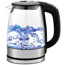 Brentwood Glass 1.7 Liter Electric Kettle With 6 Temperature Presets In Silver And Black -Household Kettle Shop GUEST f1f3be18 2c6a 4b87 8fdc 7a9ac7eb7ba7