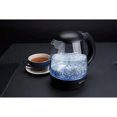 Aroma 1.2L Glass Kettle: Electric Water Boiler With LED Indicator, Automatic Shut-Off, Boil Dry Protection, 1500W 4 Aroma 1.2L Glass Kettle: Electric Water Boiler With LED Indicator, Automatic Shut-Off, Boil Dry Protection, 1500W - Image 2