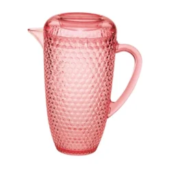 Gulches 2.5 Quarts Water Pitcher With Lid - Diamond Cut Unbreakable Plastic, BPA Free, Drink/Juice Pitcher With Spout,Pink -Household Kettle Shop GUEST f5ab0015 ae06 410a ba3e dc7a263a7f26