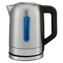 Brentwood 1,500-Watt 1.79-Qt. Cordless Digital Stainless Steel Kettle With 5 Temperature Presets And Swivel Base In Black