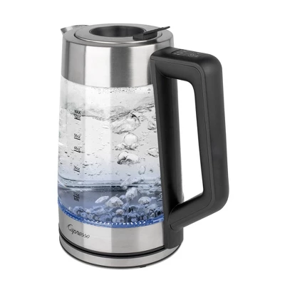 Capresso H2O Glass Select Electric Water Kettle: 68oz Rapid-Boil, LED Indicator, Stainless Steel Lid, 1500W Heater 17 Capresso H2O Glass Select Electric Water Kettle: 68oz Rapid-Boil, LED Indicator, Stainless Steel Lid, 1500W Heater - Image 15