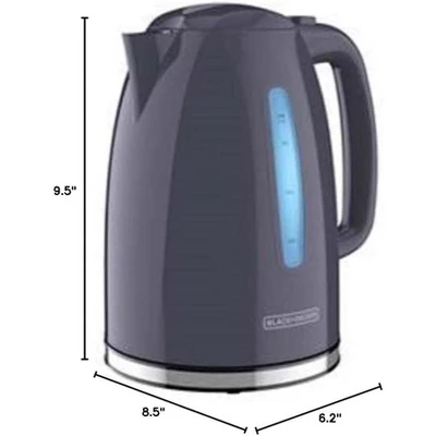 Black & Decker BLACK+DECKER 1.7L Cordless Electric Kettle, KE1555GY, Water Window, Rapid Boil, Auto Shutoff, Grey 9 Black & Decker BLACK+DECKER 1.7L Cordless Electric Kettle, KE1555GY, Water Window, Rapid Boil, Auto Shutoff, Grey - Image 7